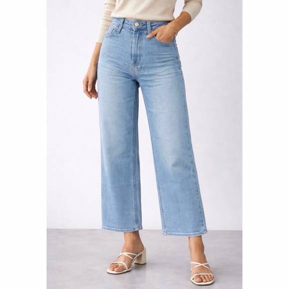 Just Black Denim Denim - JUST BLACK DENIM • Blue Light Wash High-Waisted Wide-Leg Jeans, 25
